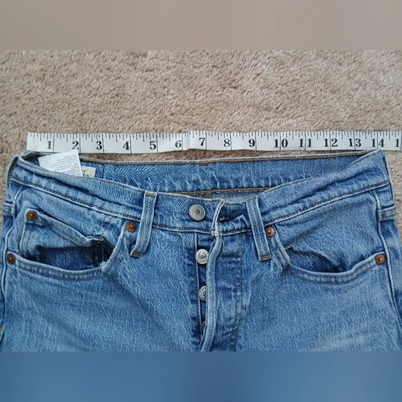 Levi 501 Skinny Jeans Size 28x28 Medium Wash - Picture 10 of 12